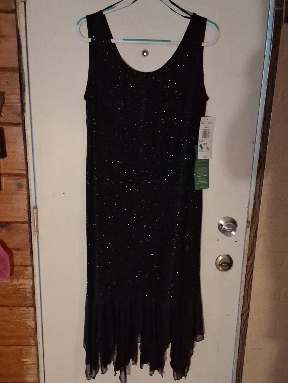 jcpenney Black Sparkle Midi Dress with Handkerchief Hem